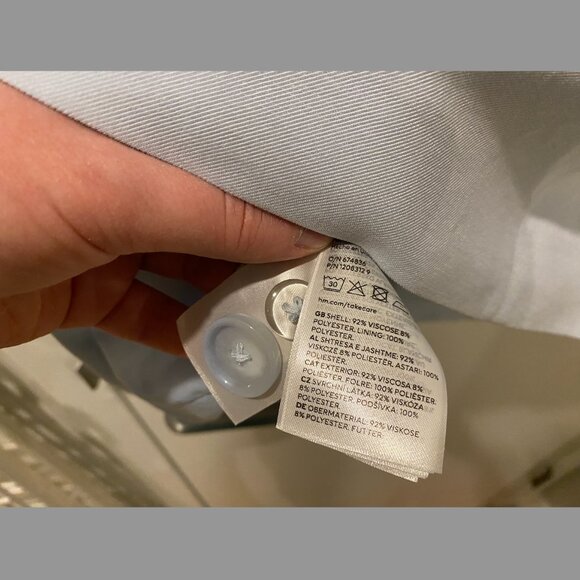 H&M Light Blue Double Breasted Boyfriend Blazer Size L | New | Never Worn - Picture 5 of 5